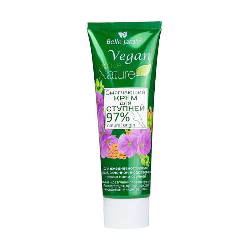 Пом'якшувальний крем для ступнів Belle Jardin Vegan Active Nature з насінням льону та Д-пантенолом, 85 мл